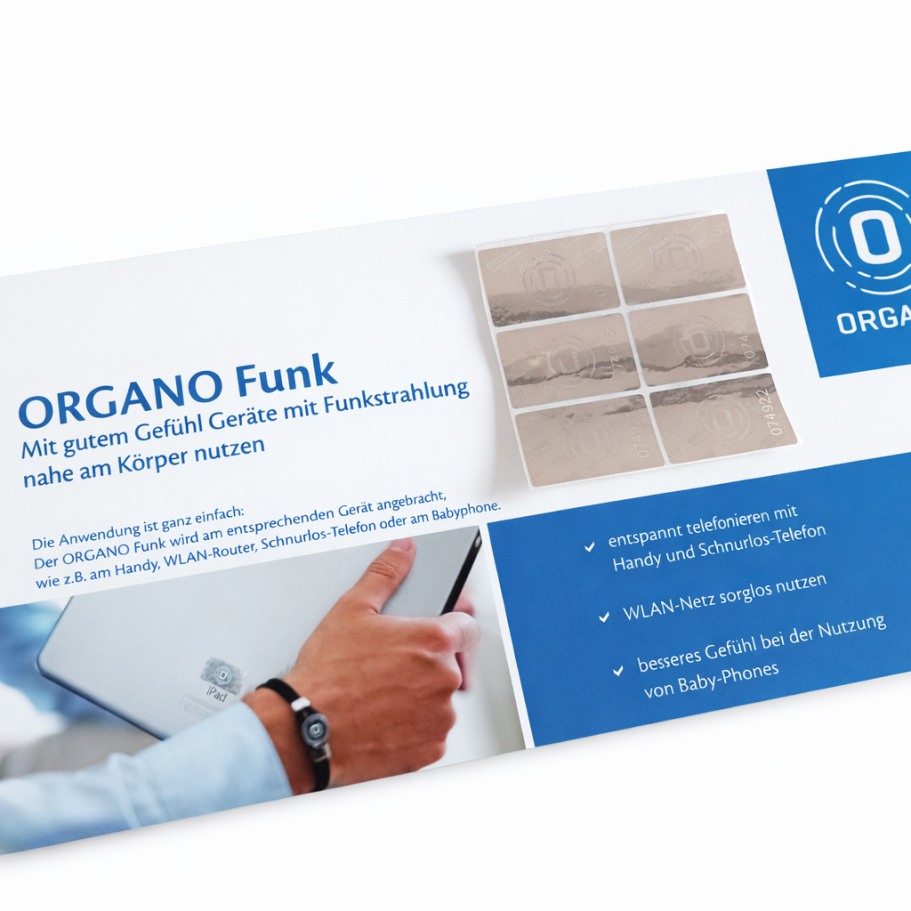 Produktinformation über Organo Funk mit Bildern und Anwendungsdetails.